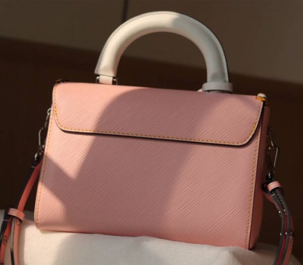 Replica Louis Vuitton Epi Leather Twist MM Bag In Rose Bellerin Pink With Braided Edges Flap - Image 6