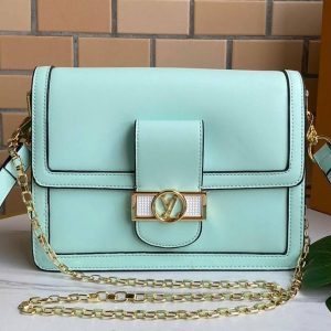 Replica Louis Vuitton Dauphine Lugano MM Bag In Bleu Azur Blue
