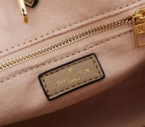 Replica Louis Vuitton Bicolor Monogram Empreinte Leather Onthego PM Bag In Tourterelle Gray And Cream - Image 6
