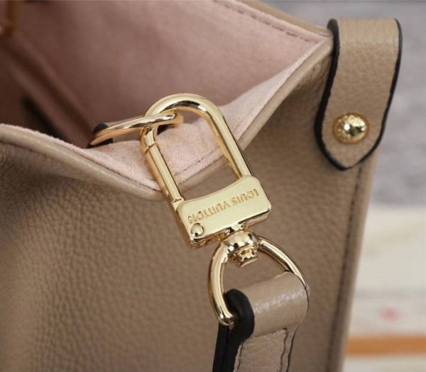 Replica Louis Vuitton Bicolor Monogram Empreinte Leather Onthego PM Bag In Tourterelle Gray And Cream - Image 7