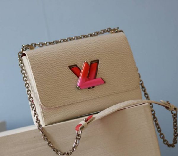 Replica Louis Vuitton Epi Leather Twist MM Limited Edition Bag In Quartz White