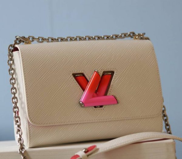 Replica Louis Vuitton Epi Leather Twist MM Limited Edition Bag In Quartz White - Image 2