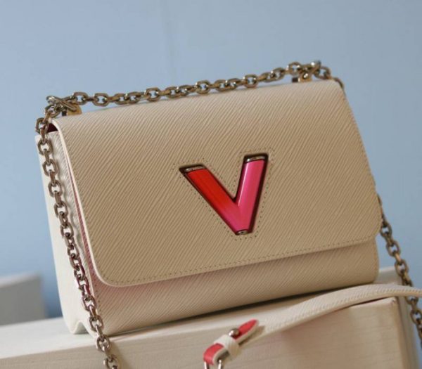 Replica Louis Vuitton Epi Leather Twist MM Limited Edition Bag In Quartz White - Image 3