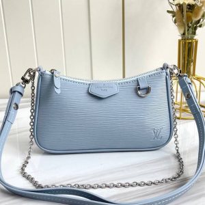 Replica Louis Vuitton Epi Leather Easy Pouch On Strap In Bleu Celeste Blue