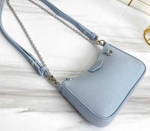 Replica Louis Vuitton Epi Leather Easy Pouch On Strap In Bleu Celeste Blue - Image 4