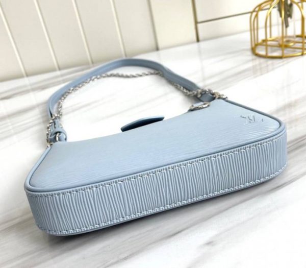 Replica Louis Vuitton Epi Leather Easy Pouch On Strap In Bleu Celeste Blue - Image 5
