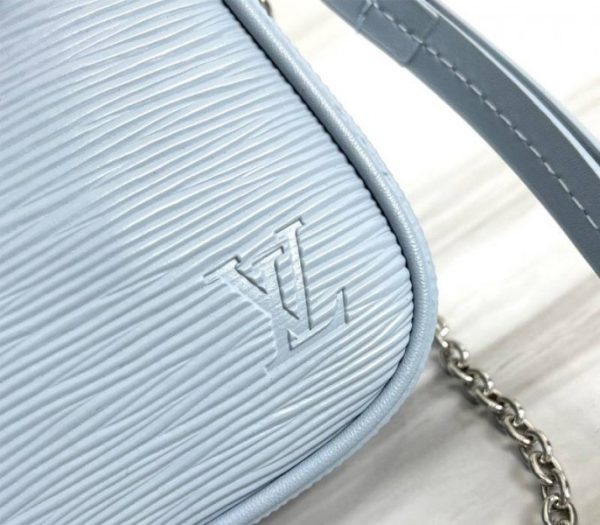 Replica Louis Vuitton Epi Leather Easy Pouch On Strap In Bleu Celeste Blue - Image 9