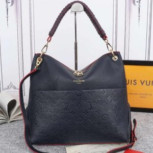 Replica Louis Vuitton Monogram Empreinte Leather Maida Hobo In Navy Blue
