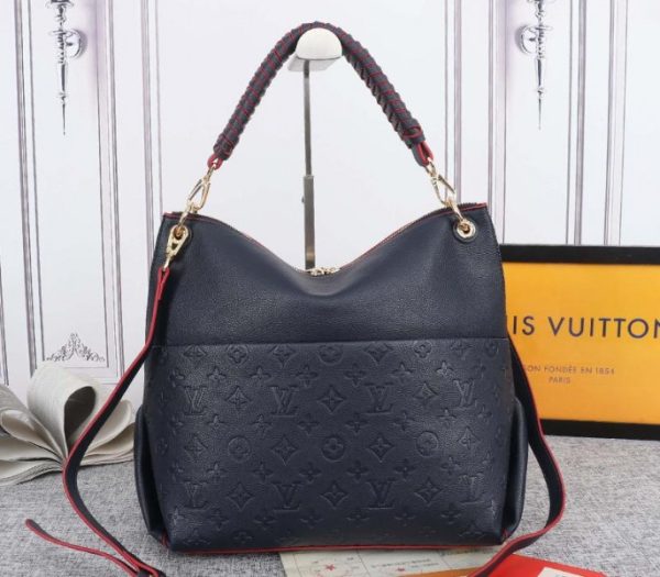 Replica Louis Vuitton Monogram Empreinte Leather Maida Hobo In Navy Blue - Image 3