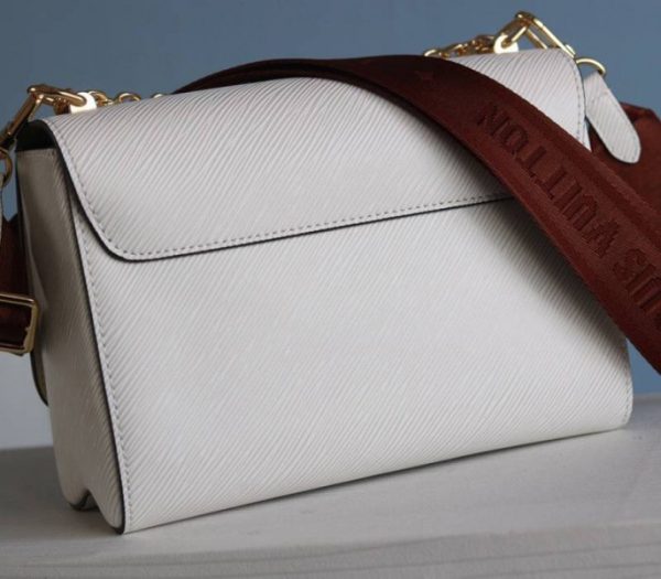 Replica Louis Vuitton Epi Leather Twist MM Bag In Optic White With Jacquard Strap - Image 6