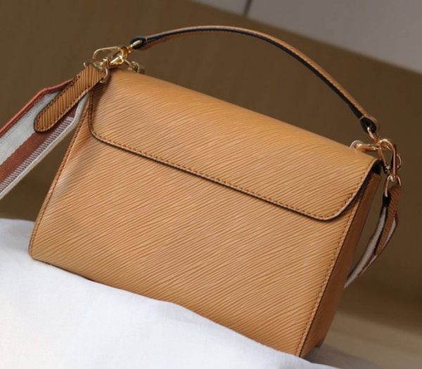 Replica Louis Vuitton Epi Leather Twist MM Bag With Jacquard Strap In Honey Gold - Image 3