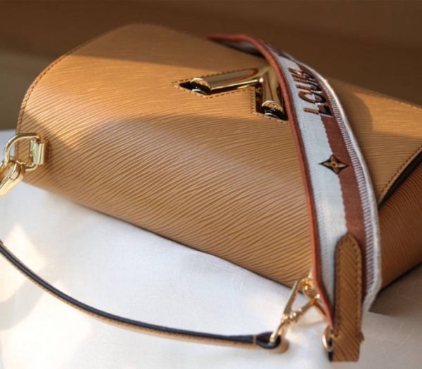 Replica Louis Vuitton Epi Leather Twist MM Bag With Jacquard Strap In Honey Gold - Image 5