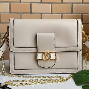 Replica Louis Vuitton Dauphine Lugano MM Bag In Galet Gray