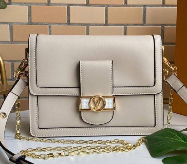 Replica Louis Vuitton Dauphine Lugano MM Bag In Galet Gray