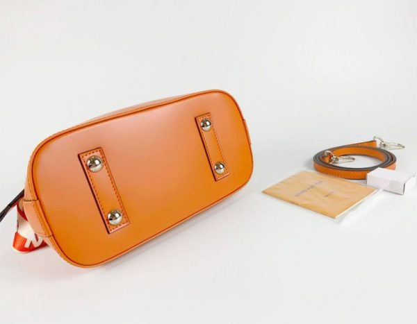 Replica Louis Vuitton Epi Leather Alma BB Handbag In Orange With Jacquard Strap - Image 5
