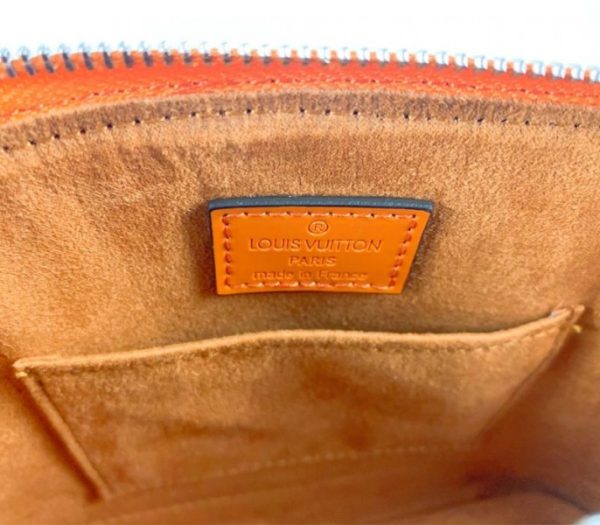 Replica Louis Vuitton Epi Leather Alma BB Handbag In Orange With Jacquard Strap - Image 7
