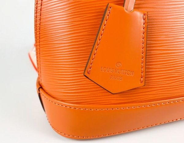 Replica Louis Vuitton Epi Leather Alma BB Handbag In Orange With Jacquard Strap - Image 8