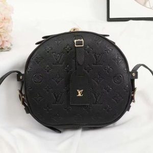 Replica Louis Vuitton Monogram Empreinte Boite Chapeau Souple MM Bag In Black
