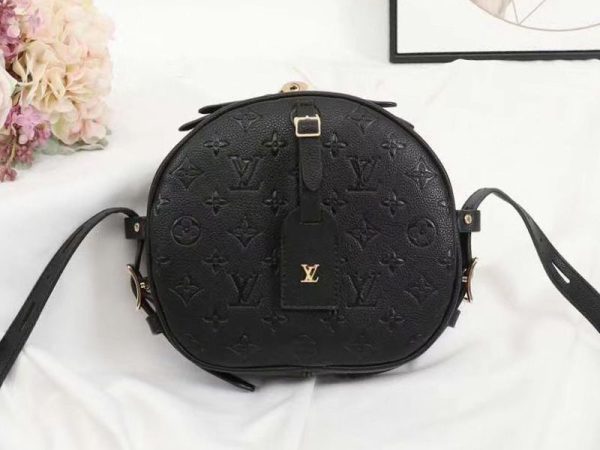 Replica Louis Vuitton Monogram Empreinte Boite Chapeau Souple MM Bag In Black