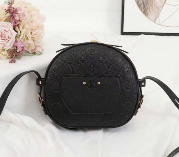 Replica Louis Vuitton Monogram Empreinte Boite Chapeau Souple MM Bag In Black - Image 4