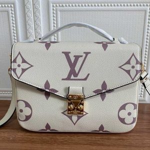 Replica Louis Vuitton Bicolor Monogram Empreinte Metis Bag In Cream And Bois De Rose Pink