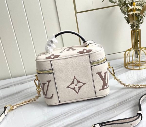 Replica Louis Vuitton Bicolor Monogram Empreinte Vanity PM Bag In Cream And Bois De Rose Pink - Image 3