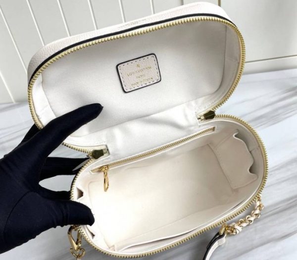 Replica Louis Vuitton Bicolor Monogram Empreinte Vanity PM Bag In Cream And Bois De Rose Pink - Image 7