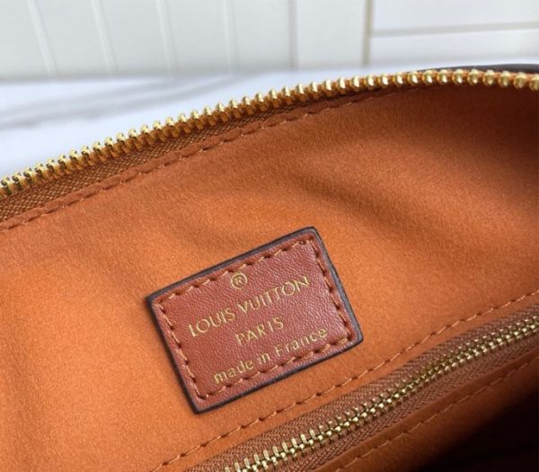 Replica Louis Vuitton Monogram Empreinte Wild At Heart Speedy 25 Bandouliere Handbag In Caramel Brown - Image 6