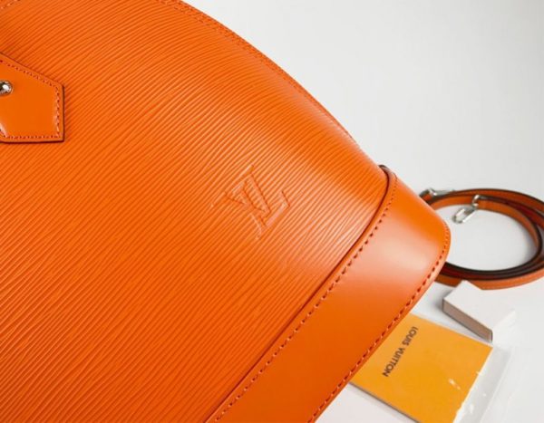 Replica Louis Vuitton Epi Leather Alma PM Handbag In Orange With Jacquard Strap - Image 3