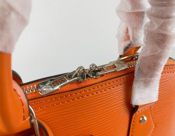 Replica Louis Vuitton Epi Leather Alma PM Handbag In Orange With Jacquard Strap - Image 7