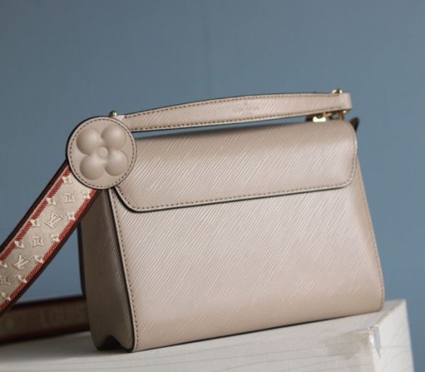 Replica Louis Vuitton Epi Leather Twist MM Handbag In Galet Gray With Embroidered Strap - Image 6
