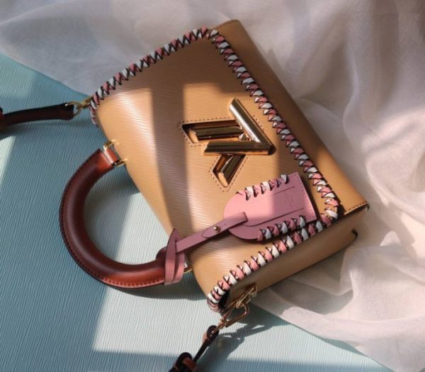 Replica Louis Vuitton Epi Leather Twist MM Bag In Beige With Braided Edges Flap - Image 5