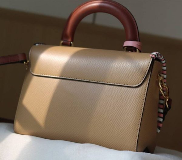 Replica Louis Vuitton Epi Leather Twist MM Bag In Beige With Braided Edges Flap - Image 6
