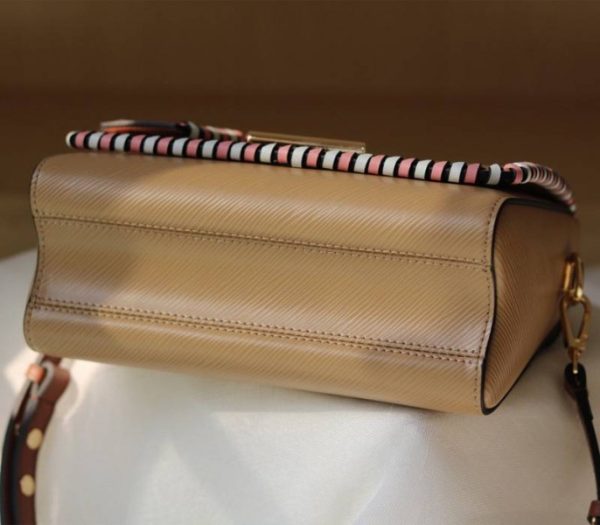 Replica Louis Vuitton Epi Leather Twist MM Bag In Beige With Braided Edges Flap - Image 8