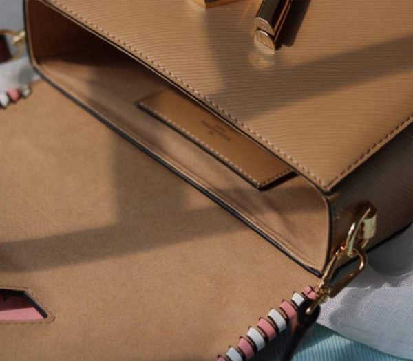 Replica Louis Vuitton Epi Leather Twist MM Bag In Beige With Braided Edges Flap - Image 9