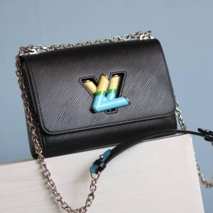 Replica Louis Vuitton Epi Leather Twist MM Limited Edition Bag In Black