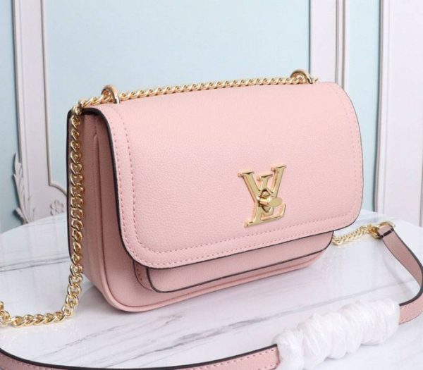 Replica Louis Vuitton Lockme Chain PM Bag In Pink - Image 2