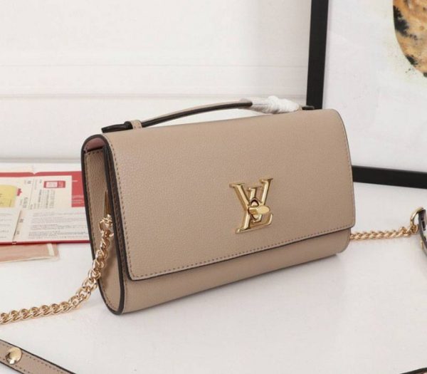 Replica Louis Vuitton Lockme Clutch In Galet Gray - Image 2
