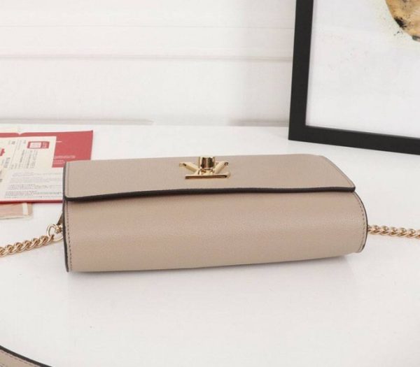Replica Louis Vuitton Lockme Clutch In Galet Gray - Image 4