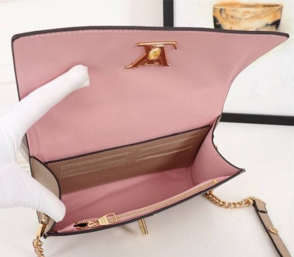 Replica Louis Vuitton Lockme Clutch In Galet Gray - Image 5