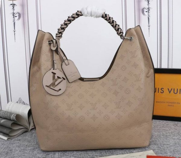 Replica Louis Vuitton Mahina Carmel Hobo In Galet Gray