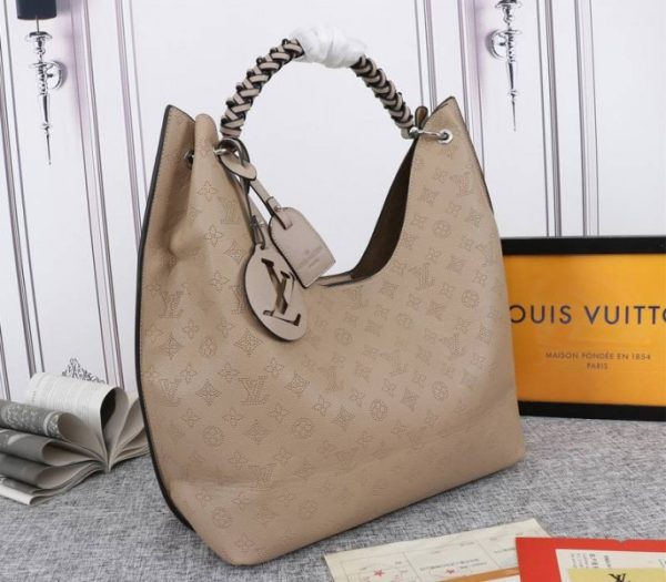 Replica Louis Vuitton Mahina Carmel Hobo In Galet Gray - Image 2