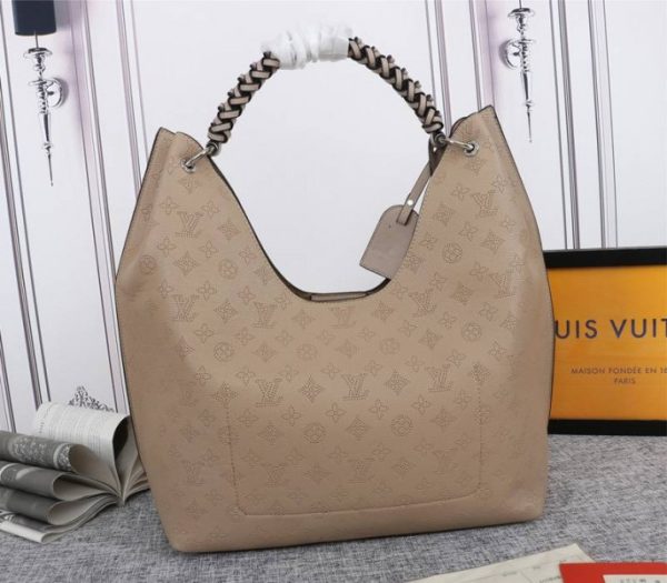 Replica Louis Vuitton Mahina Carmel Hobo In Galet Gray - Image 3