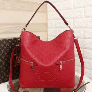 Replica Louis Vuitton Monogram Empreinte Melie Hobo In Red