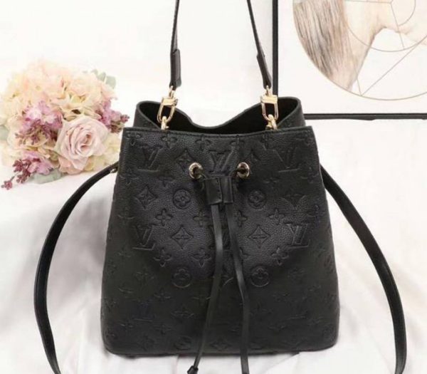 Replica Louis Vuitton Monogram Empreinte NeoNoe MM Bag In Black