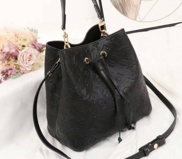Replica Louis Vuitton Monogram Empreinte NeoNoe MM Bag In Black - Image 2