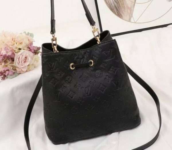 Replica Louis Vuitton Monogram Empreinte NeoNoe MM Bag In Black - Image 3