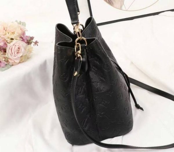 Replica Louis Vuitton Monogram Empreinte NeoNoe MM Bag In Black - Image 4