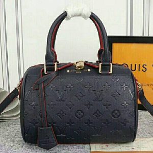 Replica Louis Vuitton Monogram Empreinte Speedy Bandouliere 25 Handbag In Navy Blue