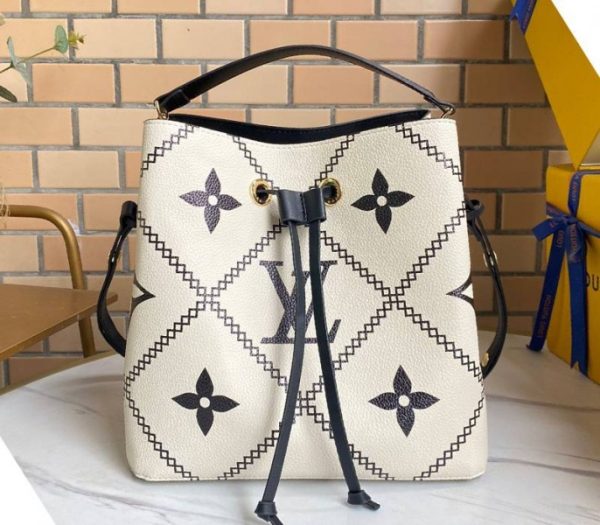 Replica Louis Vuitton Spring 2022 Monogram Empreinte NeoNoe MM Bag In Cream